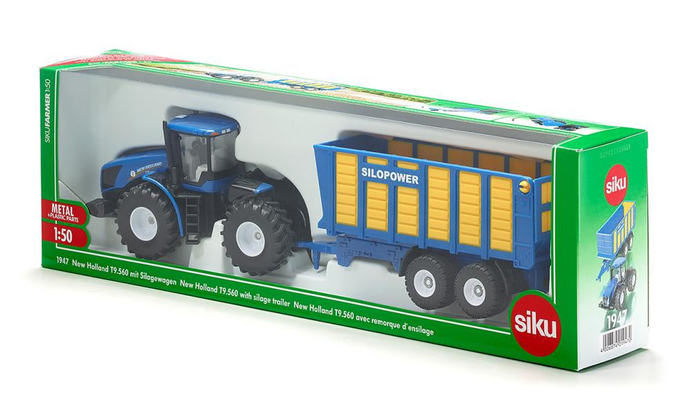 Siku - New Holland Knicklenker with Silage Trailer  - 1:50 Scale