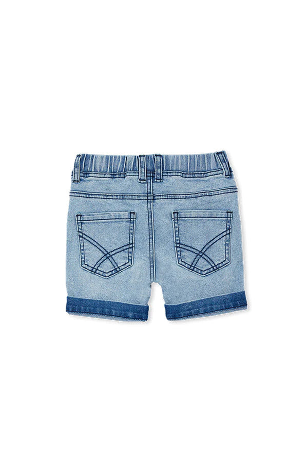 Knit Denim Shorts