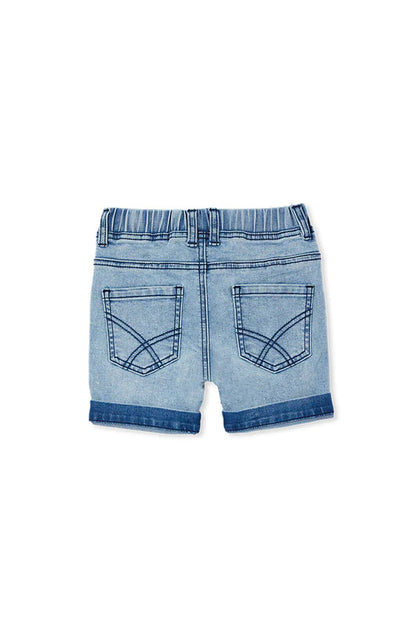 Knit Denim Shorts