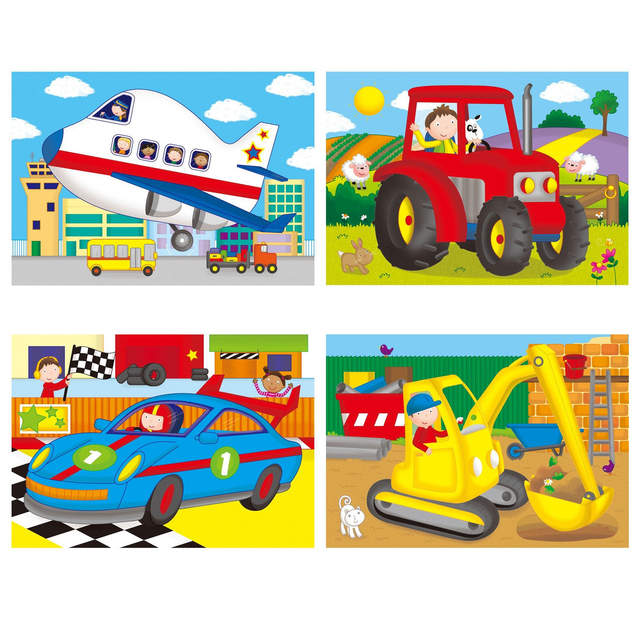 Galt - Four Puzzles In A Box - Vehicles