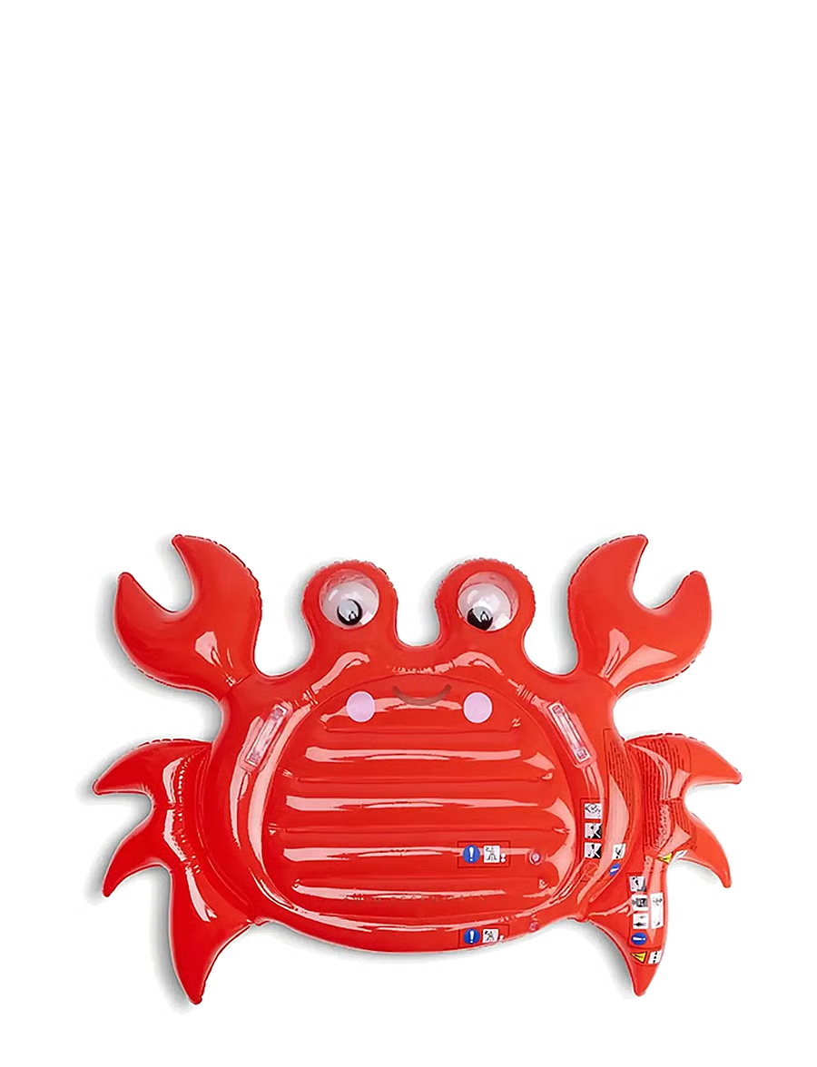 Swim Essentials Oh Crab inflatable pool float measuring 140cm with bright red crab design for summer swimming and pool fun