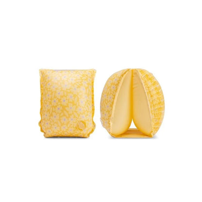 Swim Essentials Inflatable Arm Bands Flourish Yellow for babies aged 0-2 years with yellow floral print and dual air chambers