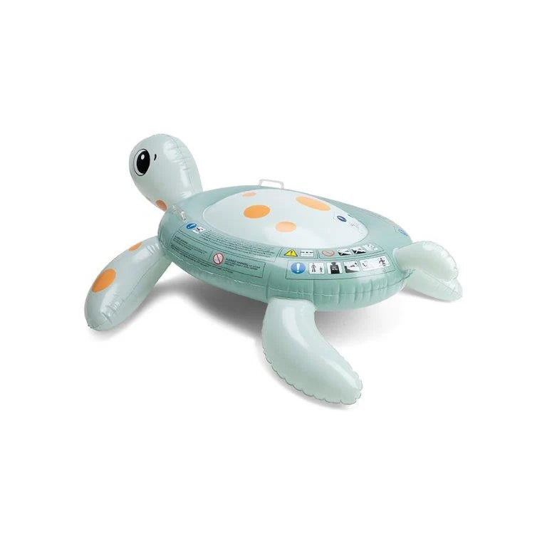 Swim Essentials Inflatable Turtle Ride On 140cm with sturdy grab handles for children's pool and beach adventures