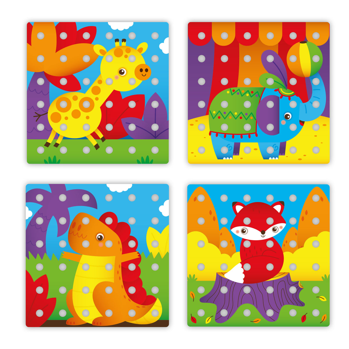 Quercetti Jumbo Peggy – 36 Pegs & 9 Boards (2+ Years)