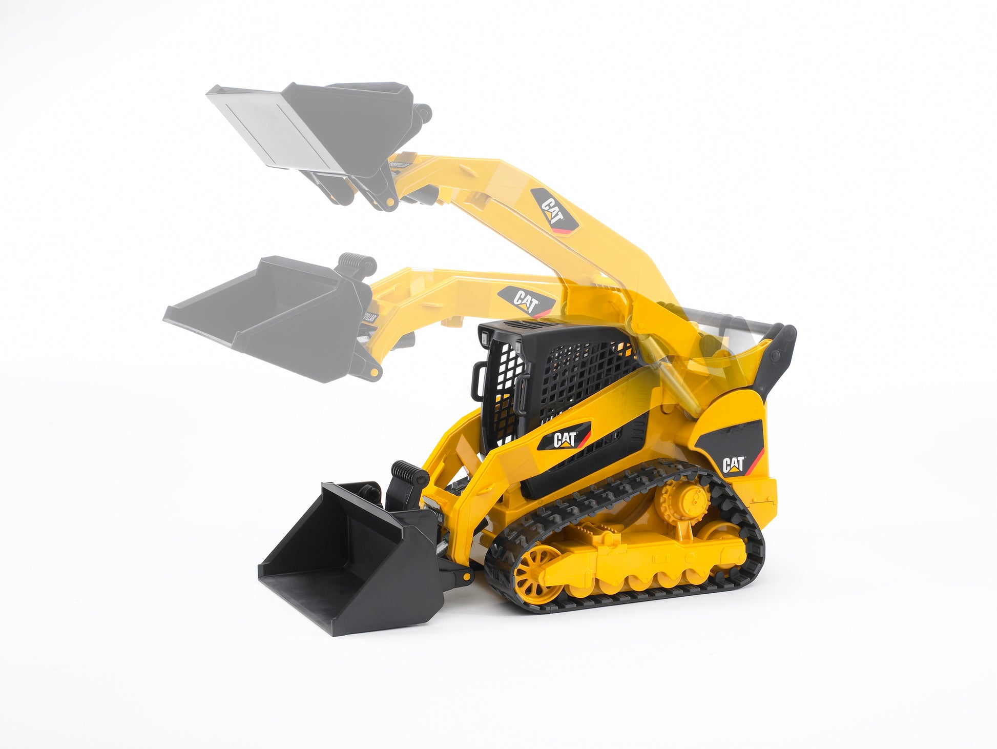 Bruder CAT Compact Track Loader 02136 1:16 construction vehicle with moving rubber tracks and working front loader bucket