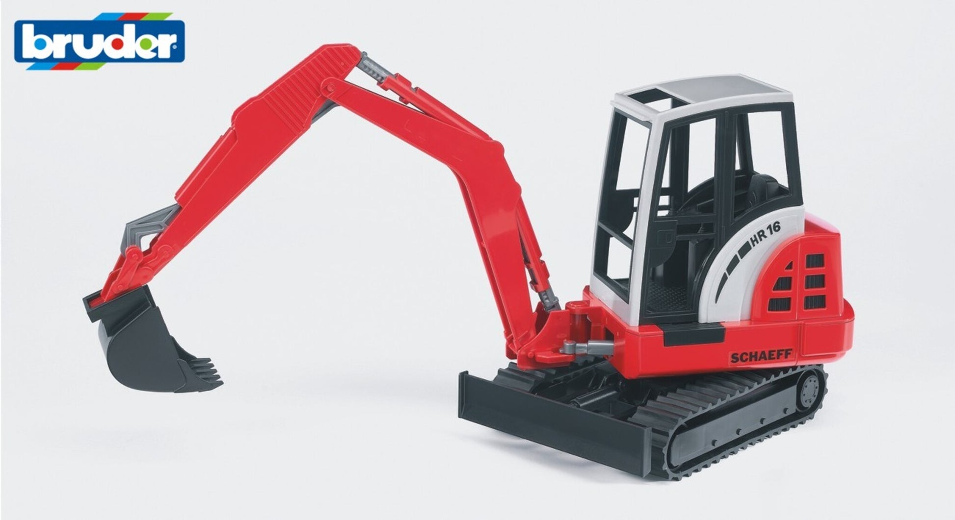 Bruder Schaeff HR16 Mini Excavator 02432 1:16 scale construction vehicle with rotating cab and working excavator arm
