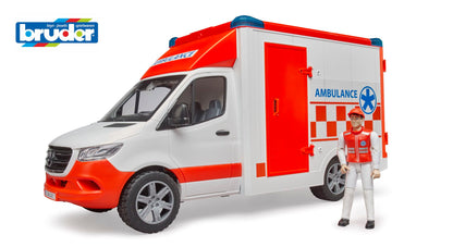 Bruder Mercedes-Benz Sprinter Fire Engine 02673 with extendable ladder, working water pump, rescue basket and light and sound module