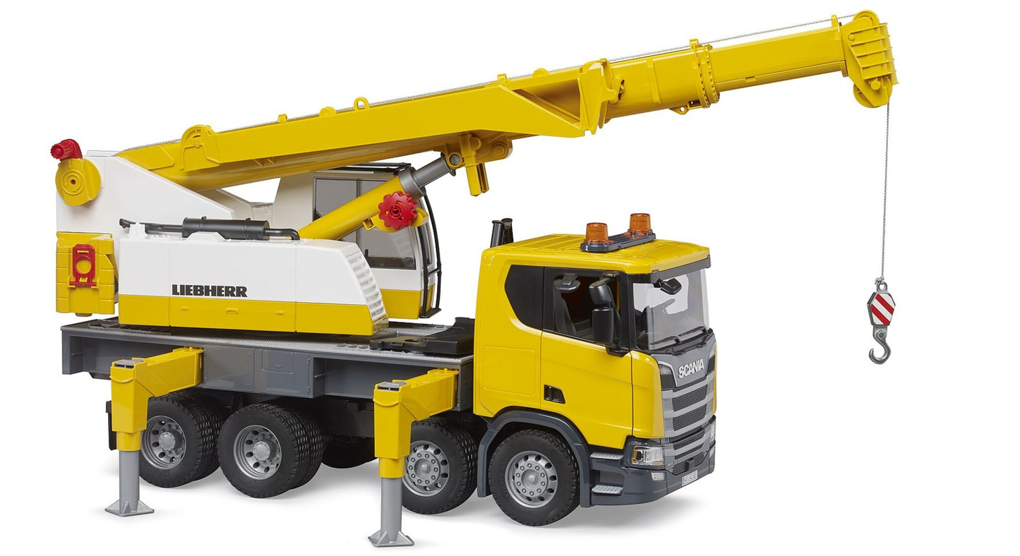 Bruder Scania Super 560R Liebherr Crane Truck 03571 with telescopic crane and Light & Sound Module