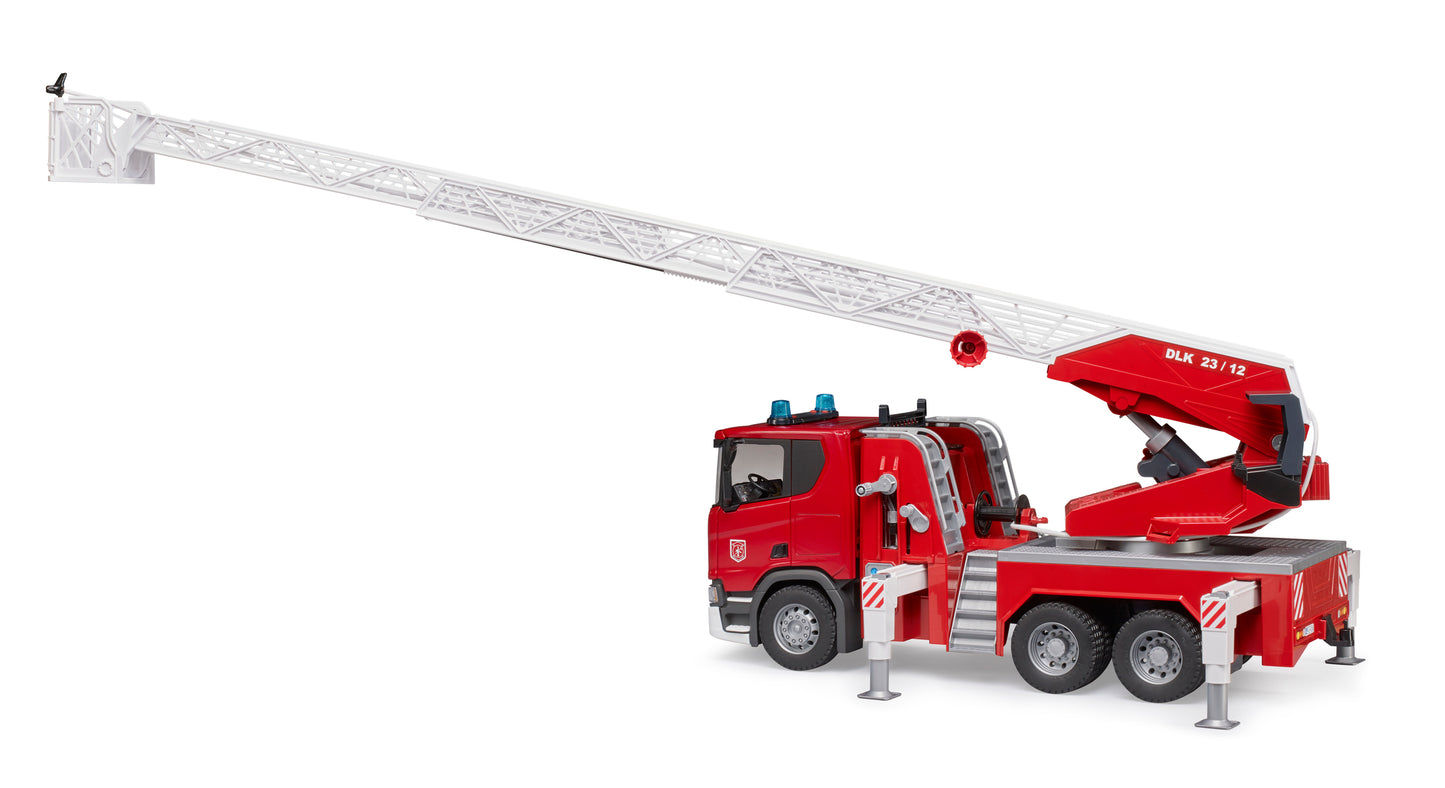 Bruder Scania Super 560R Fire Engine 24003591 with rotating ladder, working water pump and light and sound module