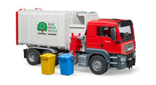 Bruder MAN TGS Side Loading Garbage Truck 03761 with working side loading arm and tilting refuse body