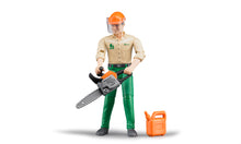 Bruder Forestry Worker with Accessories 60030 | 1:16 Scale Poseable Figure with Chainsaw