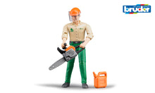 Bruder Forestry Worker with Accessories 60030 | 1:16 Scale Poseable Figure with Chainsaw