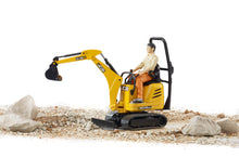 Bruder JCB Micro Excavator 8010 CTS 62002 with bworld construction worker figure and functional excavator arm