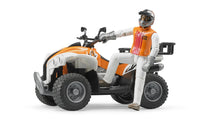 Bruder Quad Bike with Driver 63000 1:16 scale ATV toy with rider figure, suspension and steerable front axle