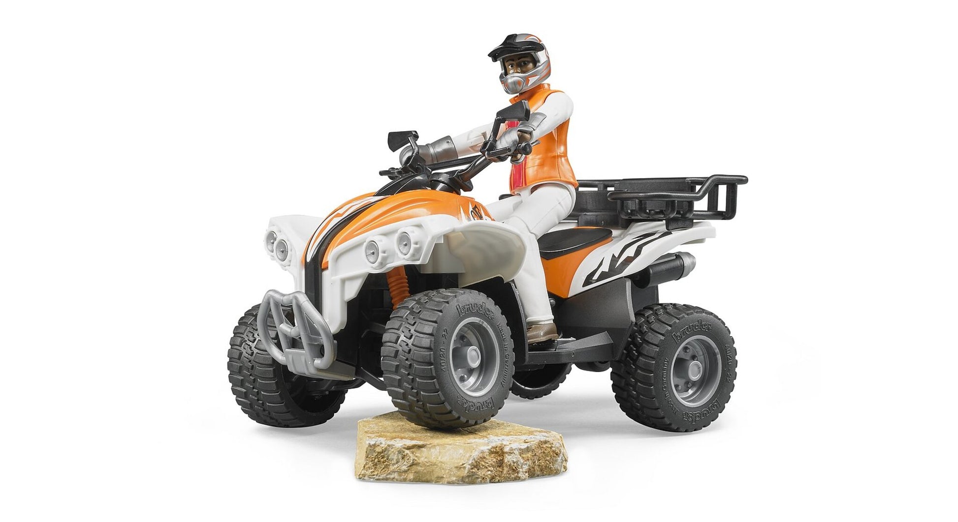 Bruder Quad Bike with Driver 63000 1:16 scale ATV toy with rider figure, suspension and steerable front axle
