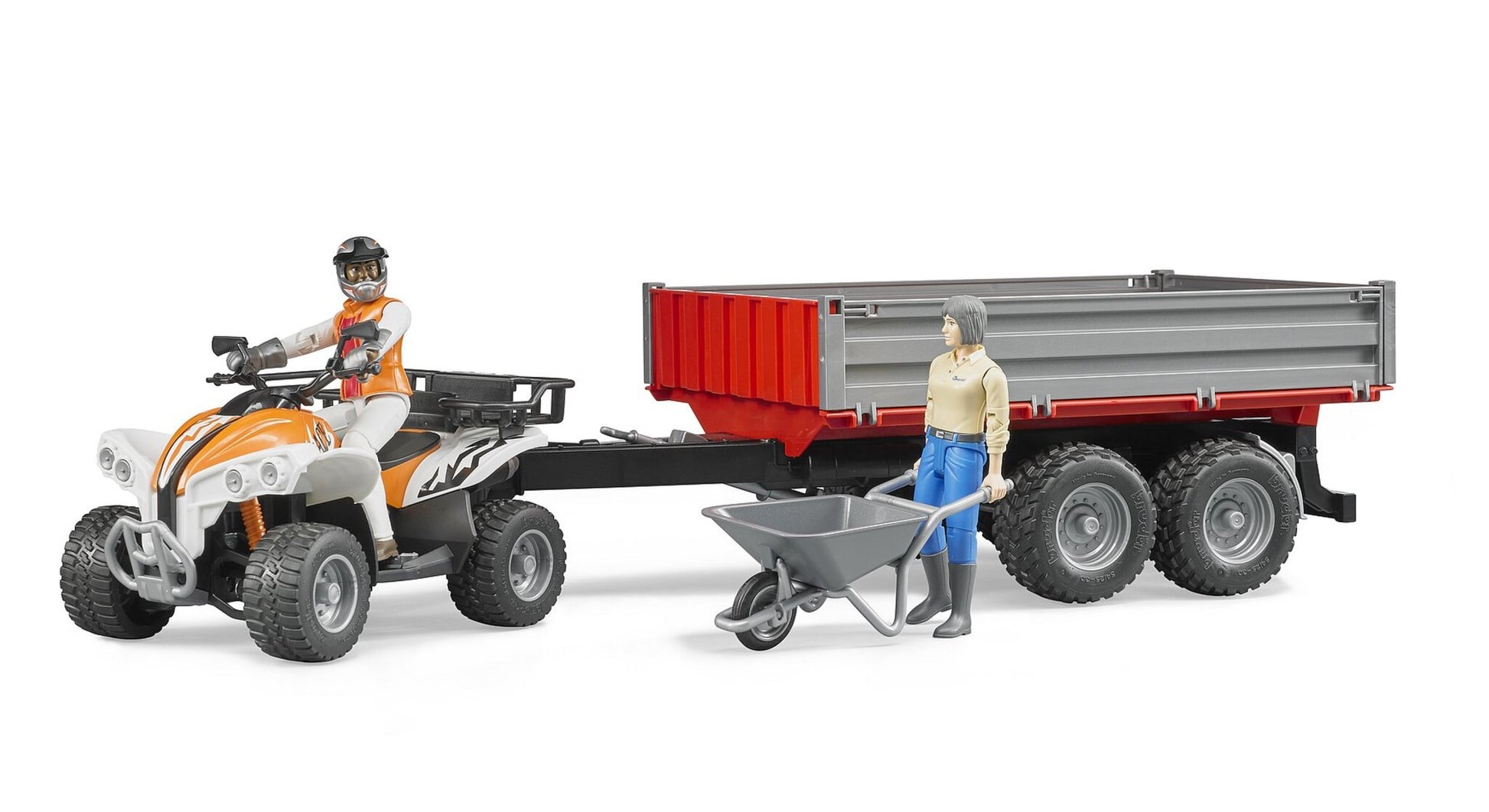 Bruder Quad Bike with Driver 63000 1:16 scale ATV toy with rider figure, suspension and steerable front axle