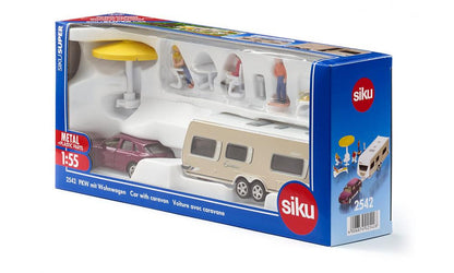 Siku - 2542 - Porsche Car With Caravan - 1:55 Scale