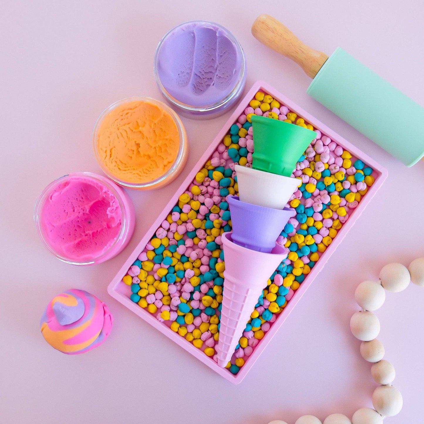 Play Sense Eco Playdough Eco Ice Cream Cone: Green