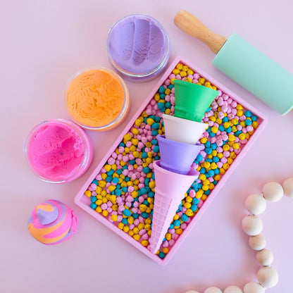 Play Sense Eco Playdough Eco Ice Cream Cone: Orange
