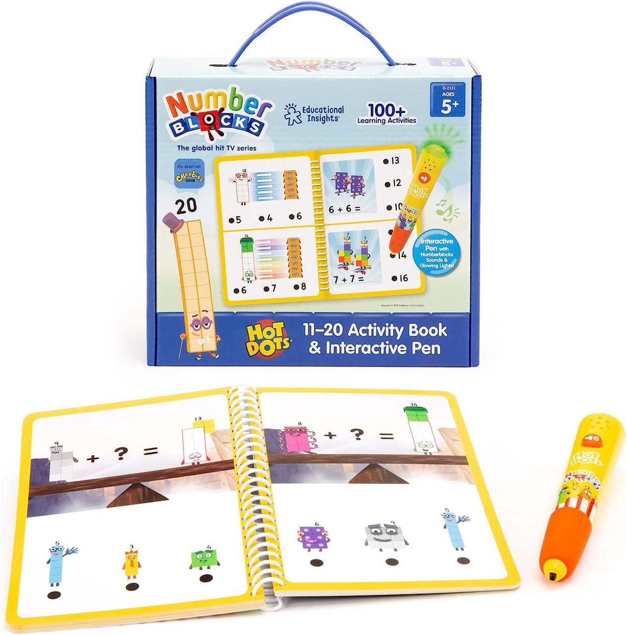 Hand2Mind - Educational Insights - Hot Dots Numberblocks 11-20 Activity Book & Interactive Pen