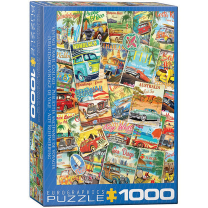 Eurographics 1000pc - Vintage Travel Collage Puzzle