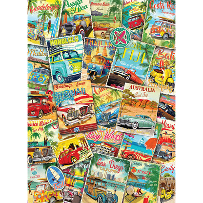 Eurographics 1000pc - Vintage Travel Collage Puzzle