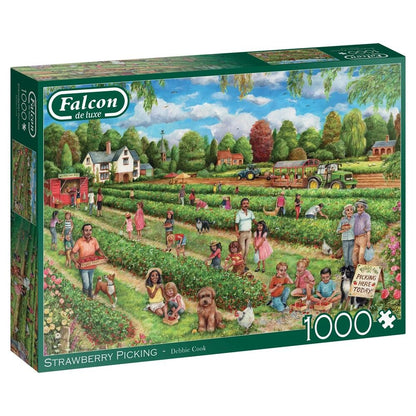 Falcon Deluxe 1000pc - Strawberry Picking Puzzle