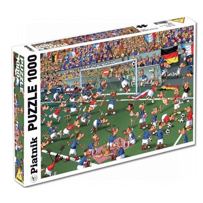 Piatnik 1000 Piece Football Fans Puzzle - Funny Soccer Match Jigsaw with Cartoon Stadium Scene
