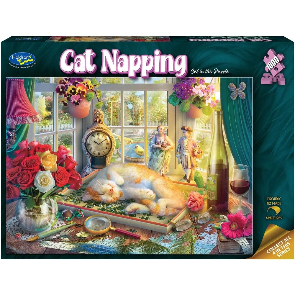 Holdson 1000pc - Cat Napping - Cat in the Puzzle Puzzle