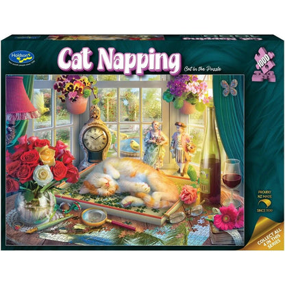 Holdson 1000pc - Cat Napping - Cat in the Puzzle Puzzle
