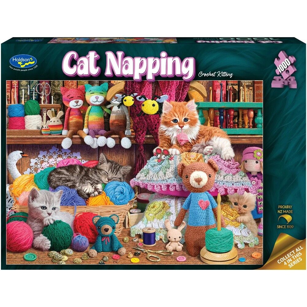 Holdson 1000pc - Cat Napping - Crochet Kittens Puzzle