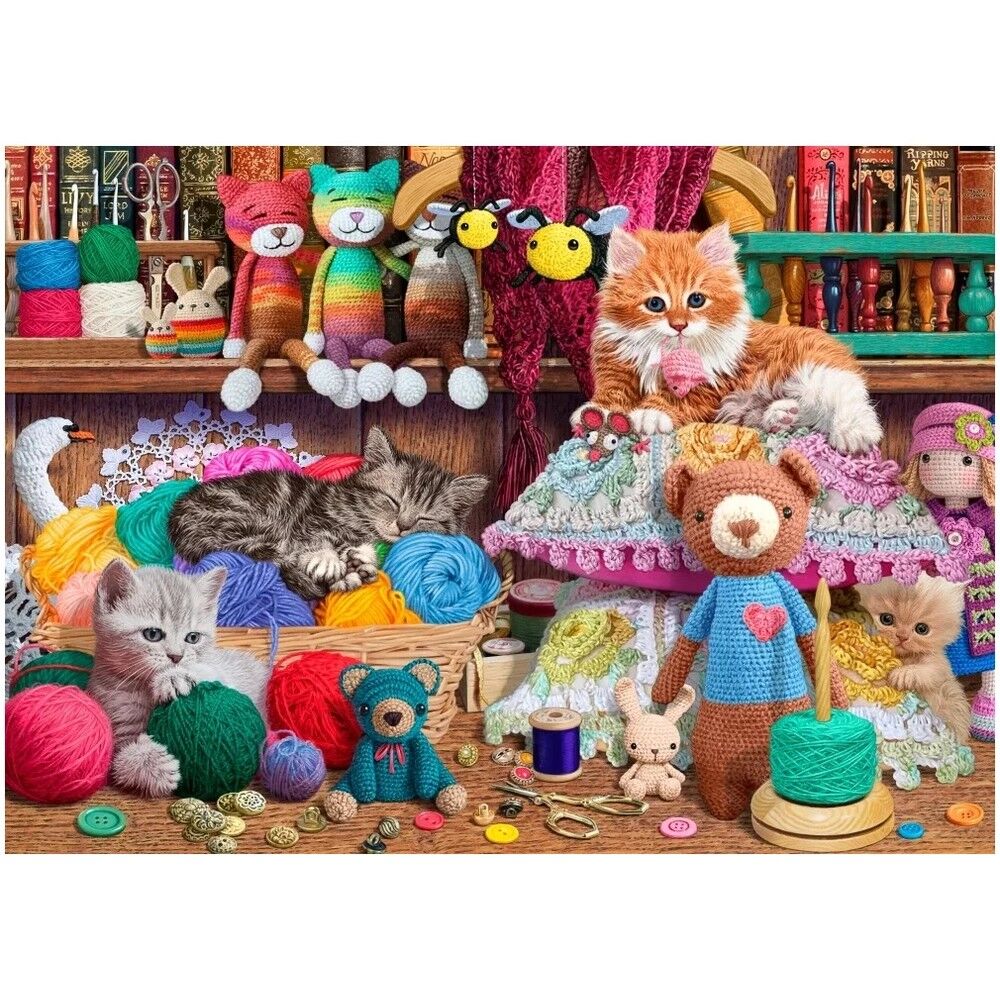 Holdson 1000pc - Cat Napping - Crochet Kittens Puzzle