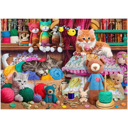 Holdson 1000pc - Cat Napping - Crochet Kittens Puzzle