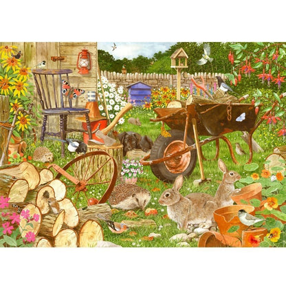 Holdson 1000pc - Garden Visitors Rabbits in the Woodpile Puzzle