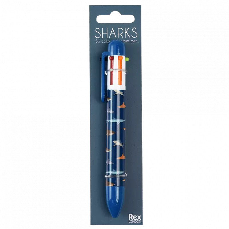 Rex London - Six Colour Pen - Sharks