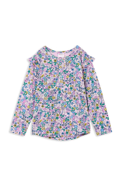Milky - Posy Frill Henley Top (sizes 2-7)