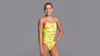 Funkita - Girls Strapped In One Piece Swimmers - Custard Tart
