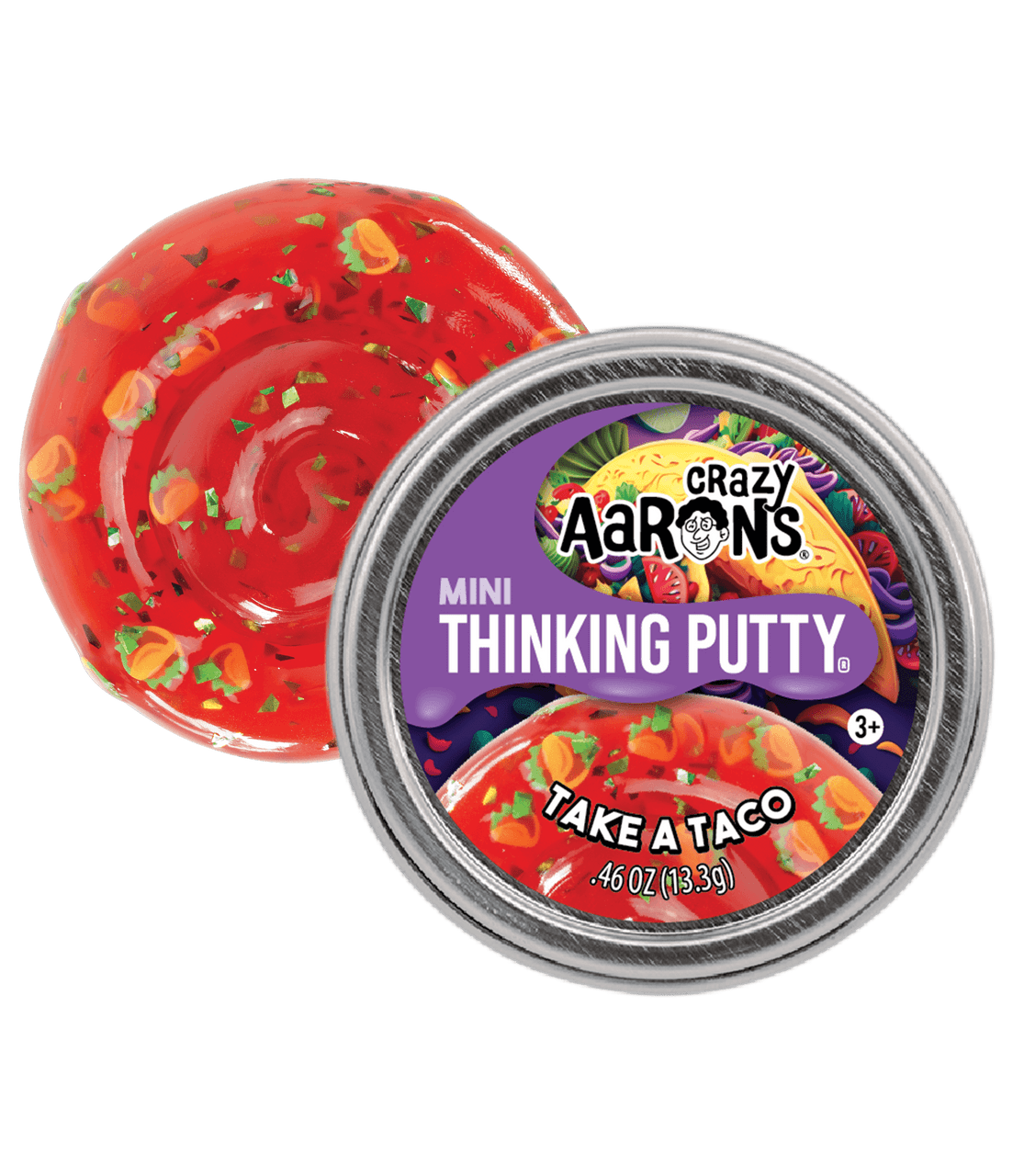 Crazy Aaron's Mini Thinking Putty - Take a Taco 2" Tin