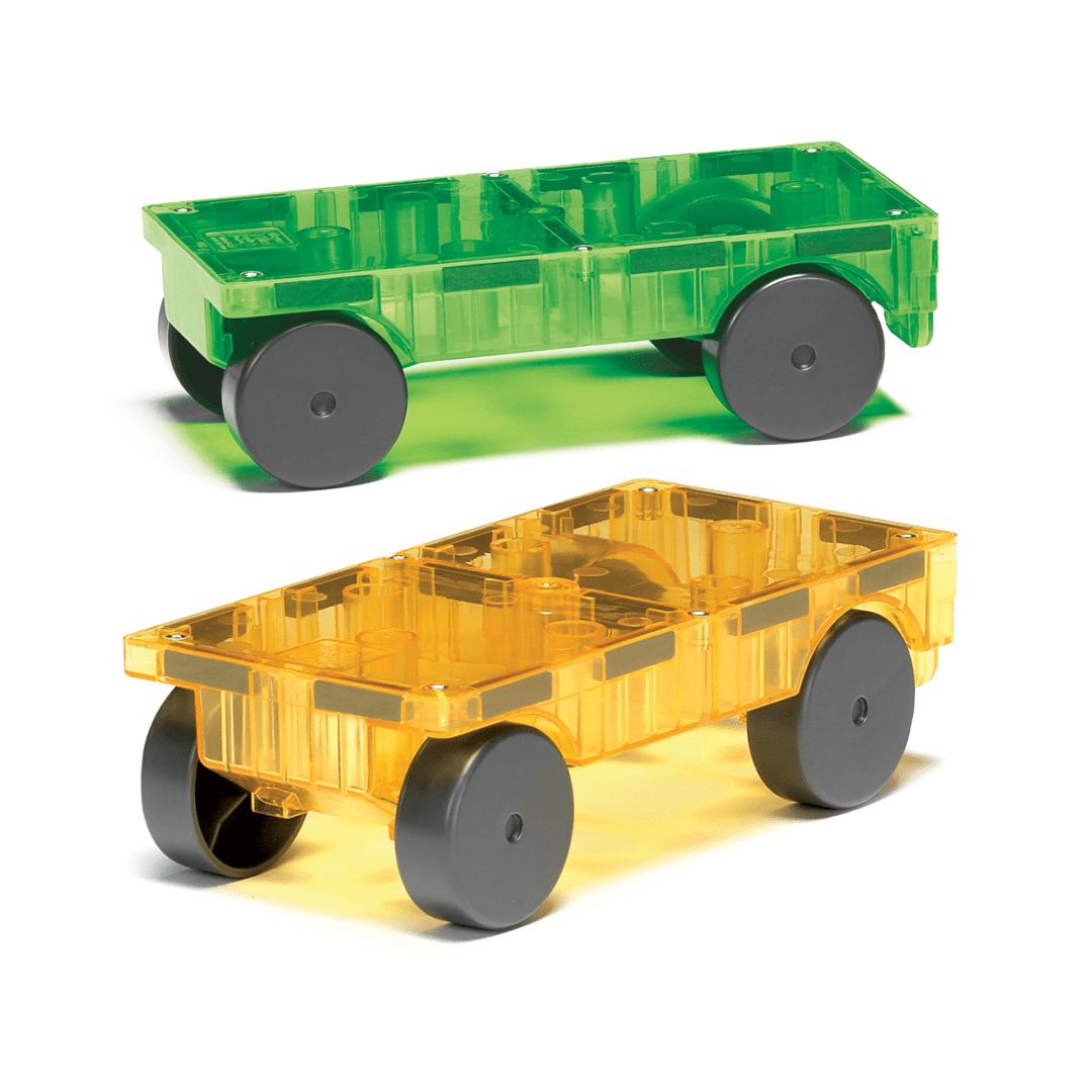MAGNA-TILES - Cars – Green & Yellow 2-Piece Set