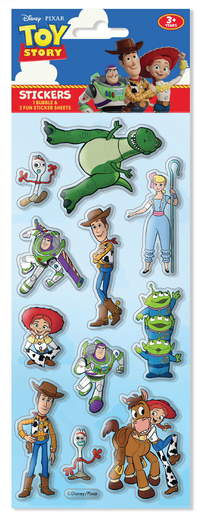 Disney Pixar Toy Story Stickers 3 Pack | Bubble Sticker Sheets