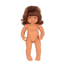 Miniland Doll 38cm - Caucasian Girl, Red Head (undressed)