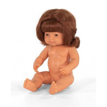 Miniland Doll 38cm - Caucasian Girl, Red Head (undressed)