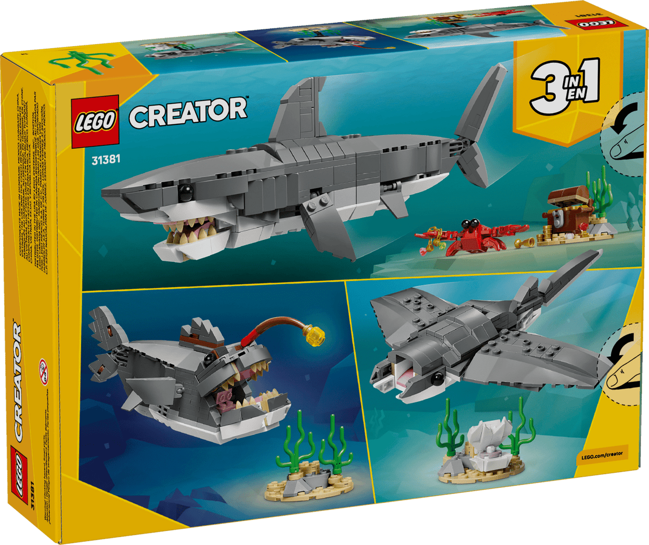 LEGO® Creator 3 in 1 - Fierce Shark with a Treasure Chest 31381