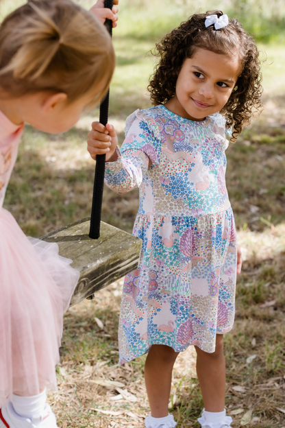 Milky - Patchwork Hi Lo Dress (sizes 2-7)