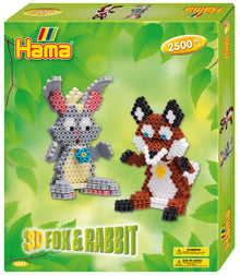 Hama Beads - 3D Fox & Rabbit Gift Box