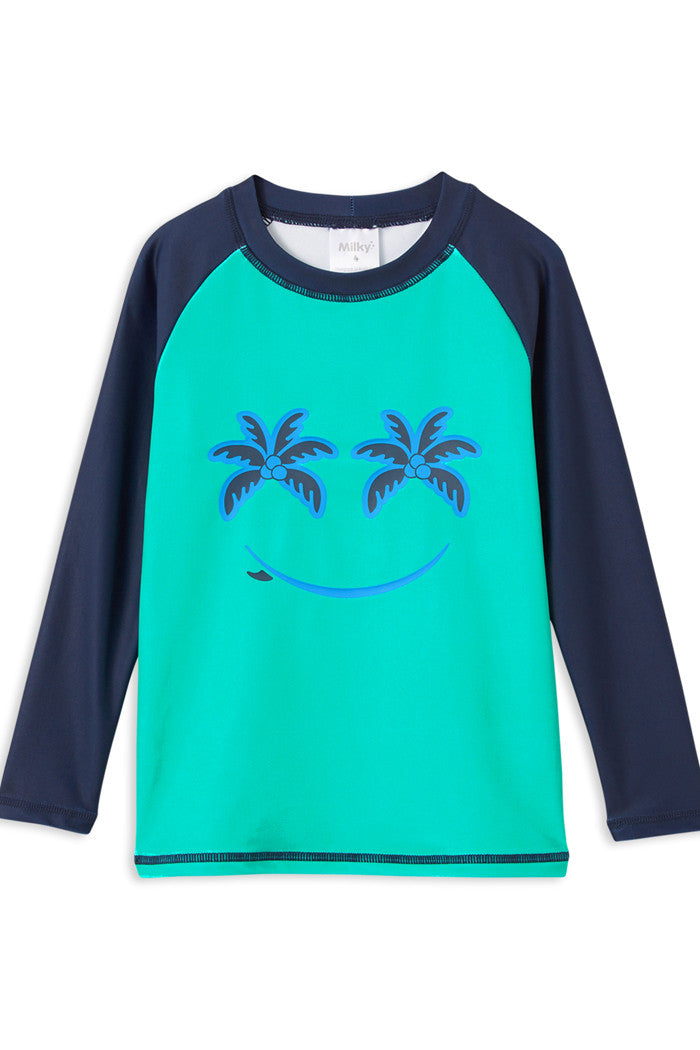 Milky - Boy's Rash Green Panel Vest