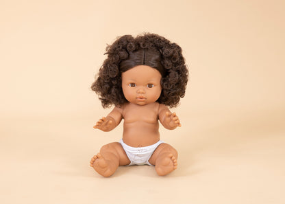 Mini Colettos – Brunette Curly Hair Girl Doll - Zaara 34cm