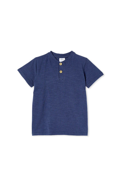 Oil Blue Slub Henley