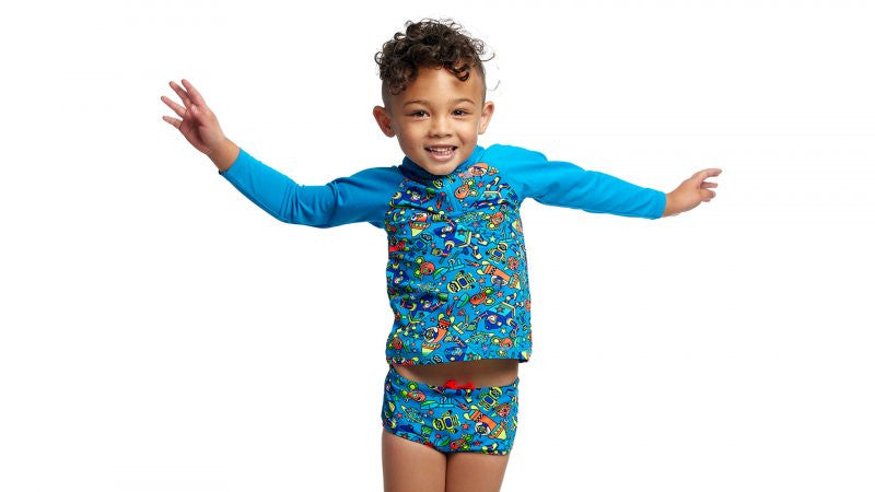 Funky Trunks - Toddler Boy's Zippy Rash Vest - Beep Beep