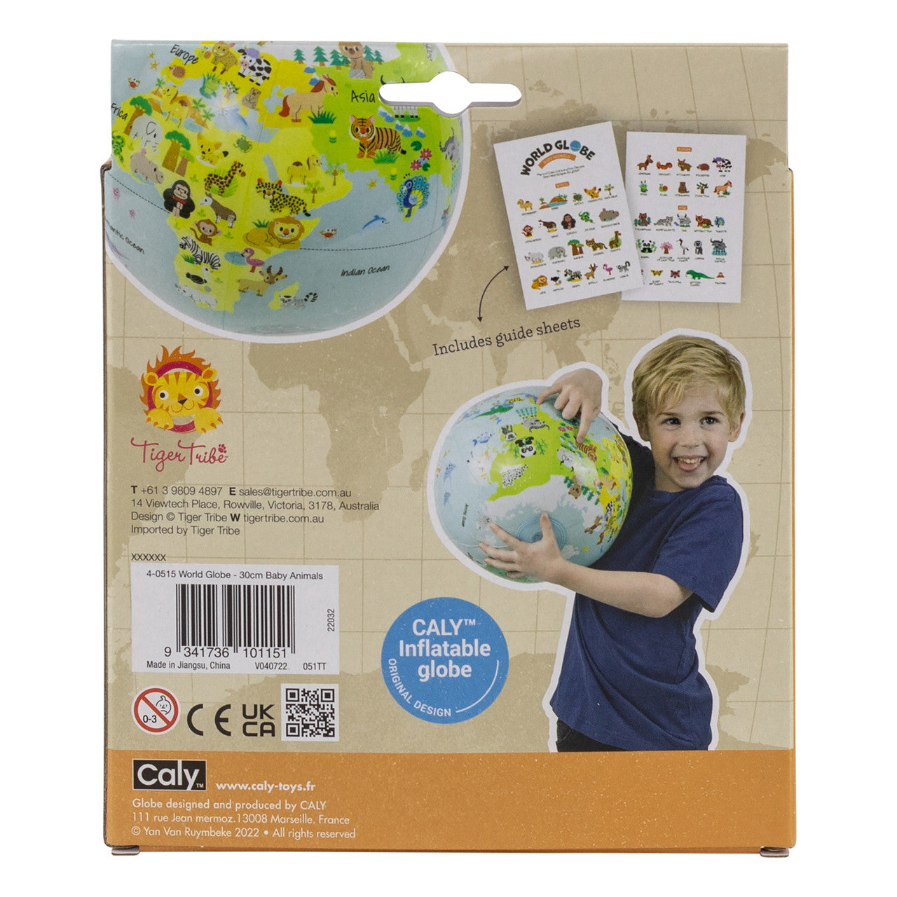 Tiger Tribe World Globe - Baby Animals - 30cm